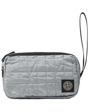 Stone Island Logo Patch Zipped Wrist Pouch - Grey