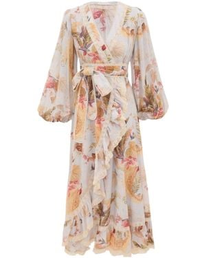 Zimmermann Ascension Frill Midi Dress - Natural