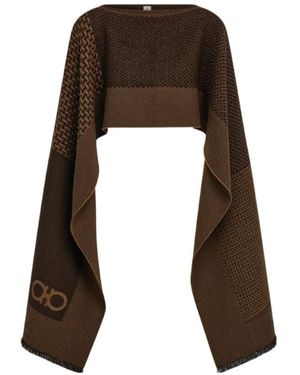 Ferragamo Ferragamo Knitted Poncho - Brown