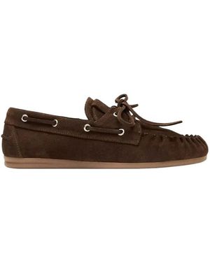 Alohas Rowan Laces Suede Loafers - Brown