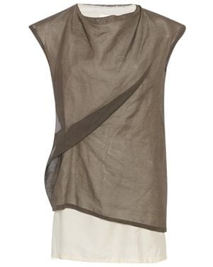 The Row Draped-Detail Inawa Blouse - Gray