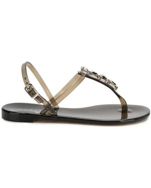 Casadei Jelly Crystal-Embellished Sandals - Metallic
