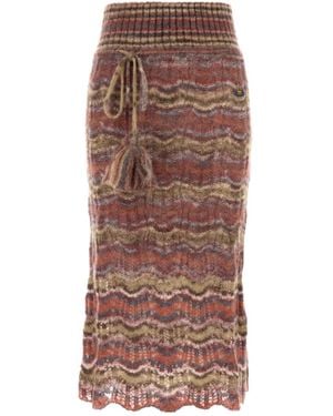 Vivienne Westwood Flora Textured Knitted Skirt - Brown