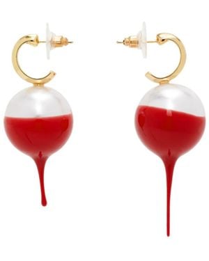 OTTOLINGER Dipped Pearl Earrings - Red