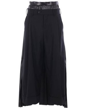 Junya Watanabe Pleated Detail Track Trousers - Black