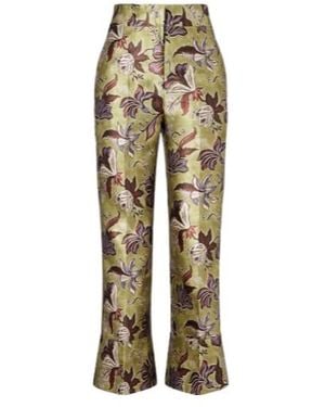 ALÉMAIS Citron Floral Cropped Trousers - Natural