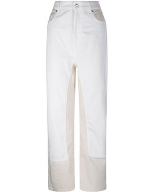 Sportmax Logo Patch Straight Leg Jeans - White