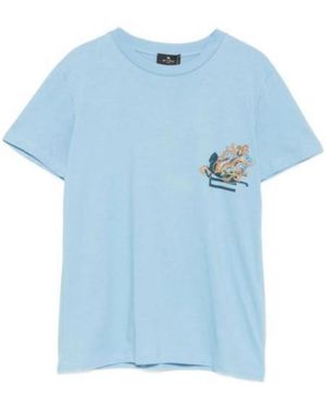Etro Paisley Printed Crewneck T-Shirt - Blue