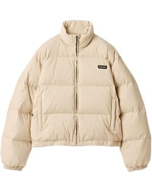 Miu Miu Poplin Down Jacket - Natural