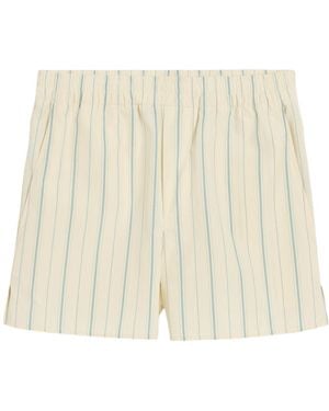 Ami Paris Striped Elasticated Waist Shorts - Natural