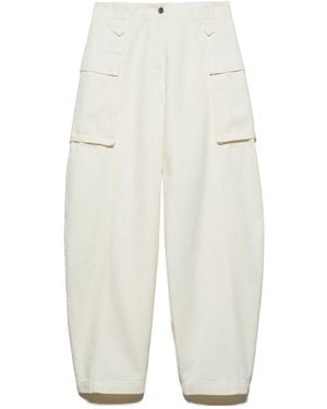 MAX&Co. Barrel-Leg Cargo Pants - White