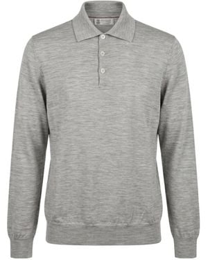 Brunello Cucinelli Polo Neck Jumper - Grey