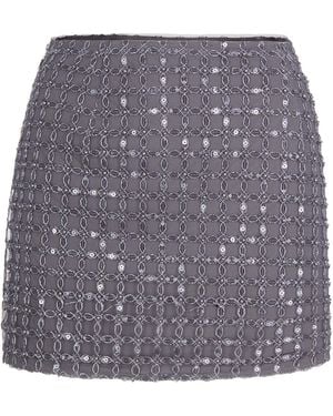 ROTATE BIRGER CHRISTENSEN Sequin-Embellished Mini Skirt - Grey