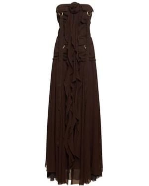 Blumarine Tube Top Sleeveless Dress - Brown
