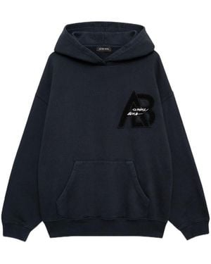 Anine Bing The Jaci Logo-Appliqu Hoodie - Blue