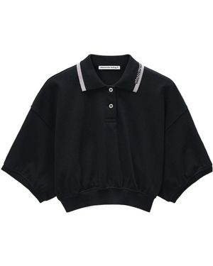 Alexander Wang T By Cropped Polo Shirt - Blue