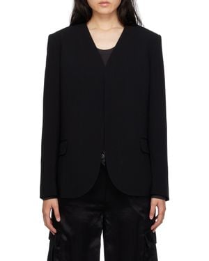 Theory Collarless Suit Jacket - Black