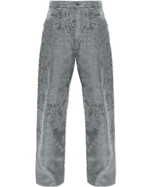 Amiri Paisley Wide-Leg Jeans - Grey
