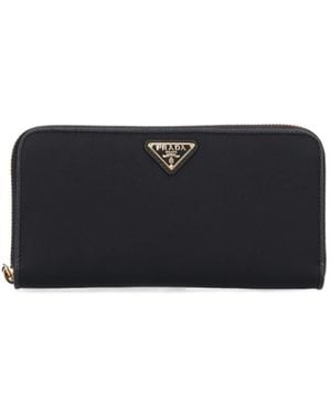 Prada Triangle-Logo Econyl Wallet - Black