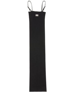 Acne Studios Logo Plaque Sleeveless Dress - Black
