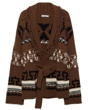Jonathan Simkhai Elwood Western Fringe Wrap Cardigan - Brown