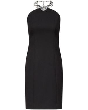 Area Crystal-Embellished Halter Dress - Black