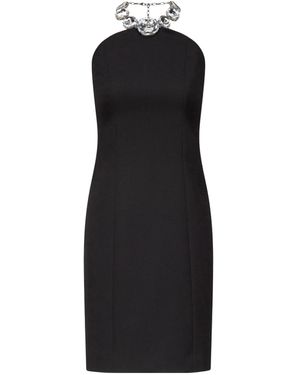 Area Crystal-Embellished Halter Dress - Black