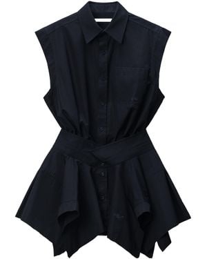 Alexander Wang T By Asymmetric Shirt Dress - Blue