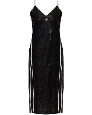 Palm Angels Double Slit Sequin Dress - Black