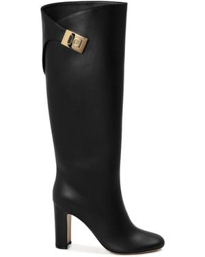 Ferragamo Leather Kneehigh Boot - Black