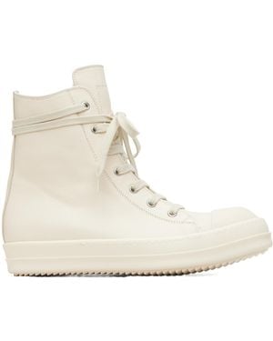 Rick Owens Lace-Up High-Top Casual Trainers - Natural