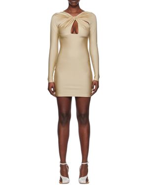 Coperni Twist Detailed Cut-Out Mini Dress - Natural