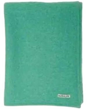 AURALEE Rectangular Wool Blend Scarf - Green