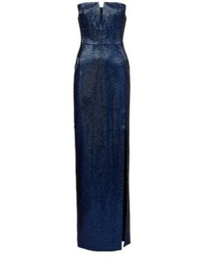 Roland Mouret Embellished Strapless Crêpe Gown - Blue