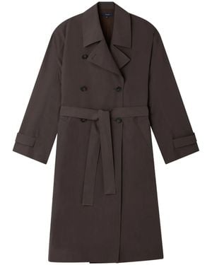 Soeur Double Breasted Trench Coat - Brown