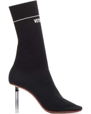 Vetements Knitted Hosiery Boots - Black