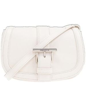 McQueen Mini T-Bar Satchel Bag - Natural