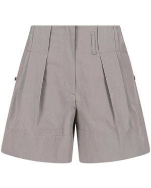 Low Classic Pleated Tailored Shorts - Gray