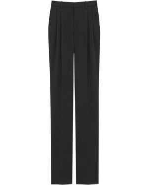 Saint Laurent High Waist Straight Leg Pants - Black