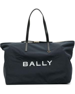 Bally Logo Printed Jersey Tote Bag - Black