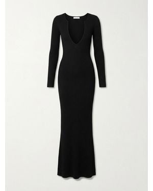 AYA MUSE Ribbed Knitted Dress - Black
