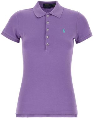 Polo Ralph Lauren Julie Slim Short Sleeve Polo Shirt - Purple