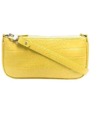 BY FAR Rachel Croco Embossed Bag - Yellow