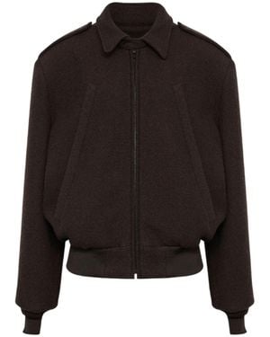 MM6 by Maison Margiela Point Collar Zipped Jacket - Black