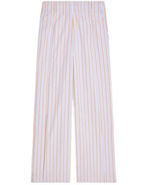Dries Van Noten Striped Pleated Trousers - Purple
