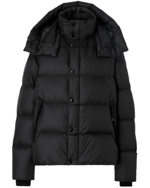 Burberry Logo Patch Hooded Puffer Jacket - Black