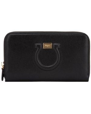 Ferragamo Gancini Zip-Around Wallet - Black