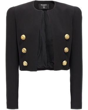 Balmain 'Chiocciola' Button Short Jacket - Black