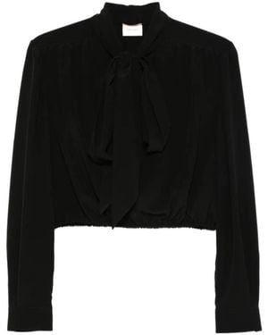 Saint Laurent Tie Blouse - Black