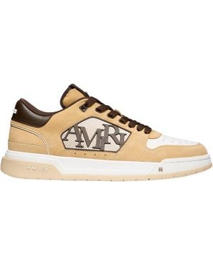 Amiri Logo-Patch Leather Sneakers - Brown